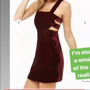 F.21 Burgundy Velvet Cutout Mini Dress – Chic & Sleek